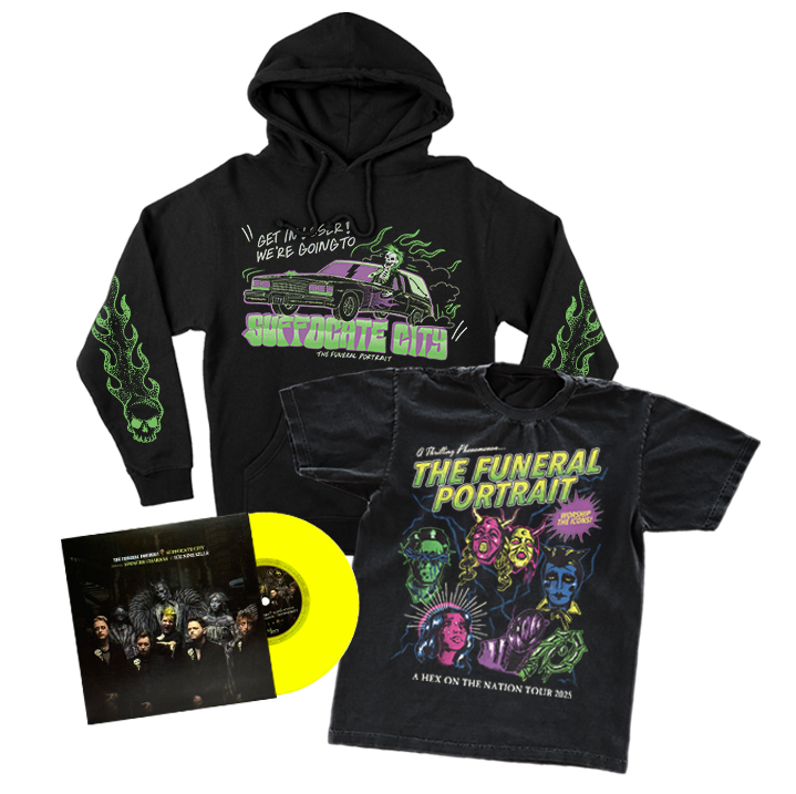 2025 Devotion Ceremony Hoodie, Tour Shirt, & Suffocate City 7" Bundle