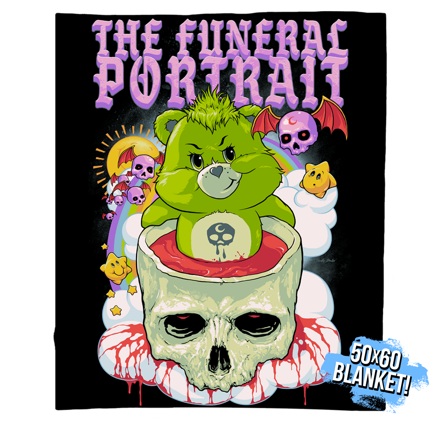 TFP Care Bear Skull 50x60" Blanket