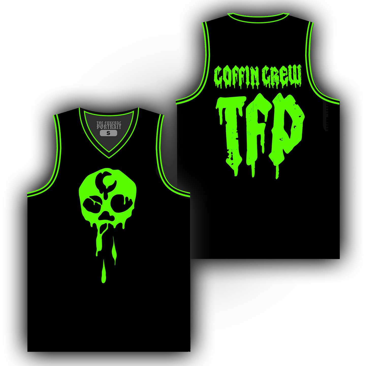 Dripping Skull Coffin Crew Sublimated Basketball Jersey