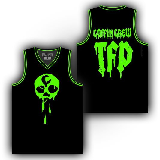 Dripping Skull Coffin Crew Sublimated Basketball Jersey