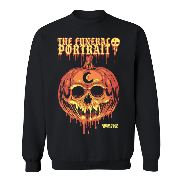Dripping Pumpkin Skull Crew Neck Sweatshirt