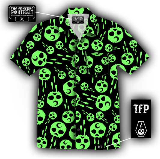 Dripping Skull Print Hawaiian Shirt