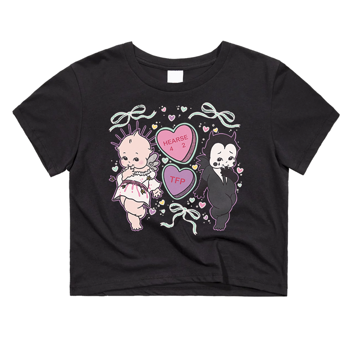 Hearse for Two Candy Hearts Crop Top Shirt