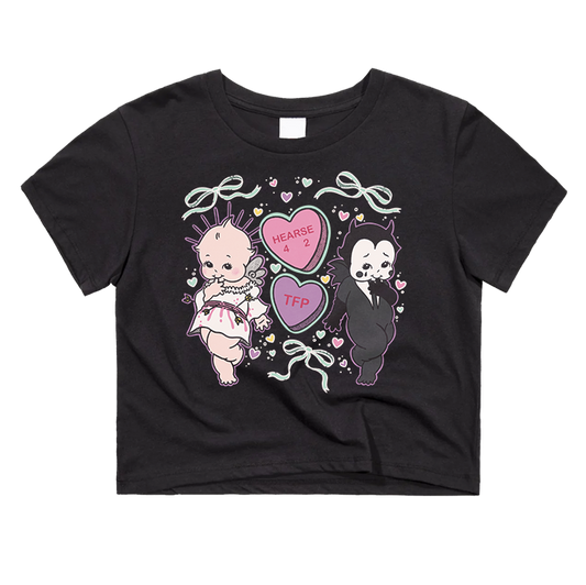 Hearse for Two Candy Hearts Crop Top Shirt