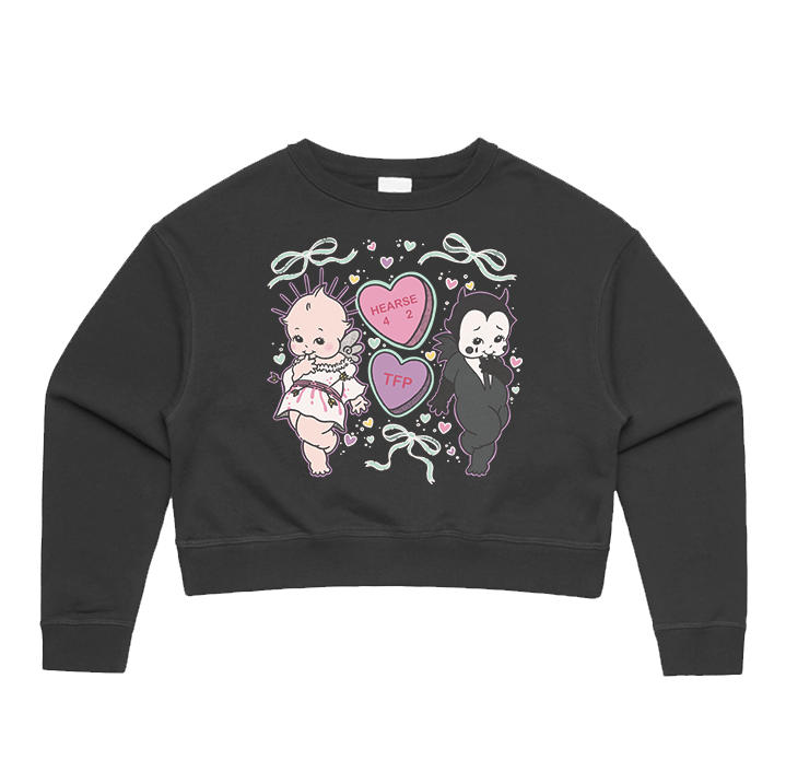 Hearse for Two Candy Hearts Cropped Crew Neck