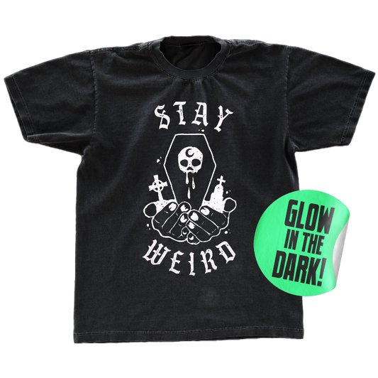Glow in the Dark "Stay Weird" Graveyard Shirt